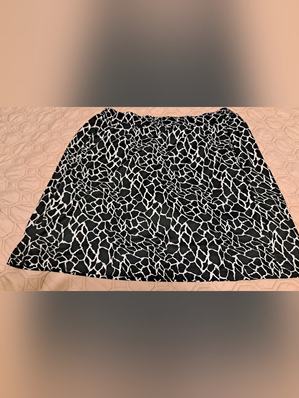 Tail Black and White Patterned A-Line Skort Sz L